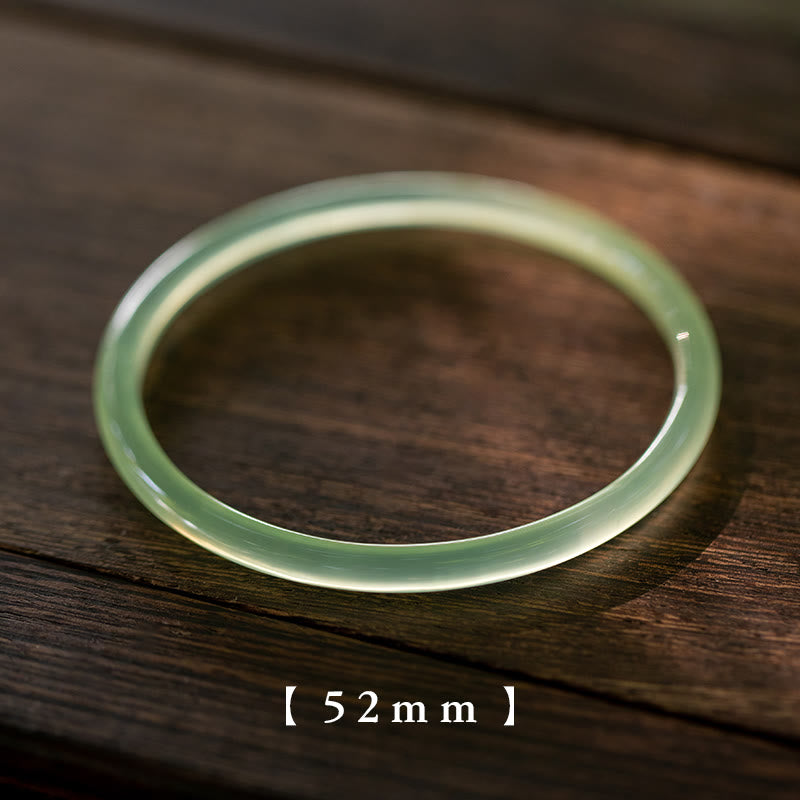 Buddha Stones天然グリーンカルセドニー 強さと勇気 カフバングルブレスレット - 52mm - image 1