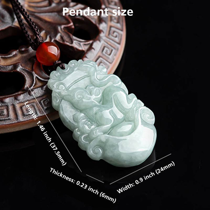 Buddha Stones天然翡翠12星座成功ペンダントネックレス - image 4
