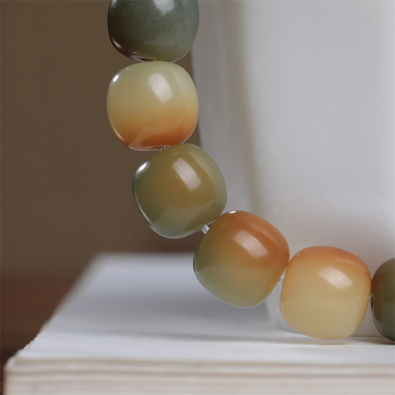 Buddha Stonesカラフルな菩提樹の種 平和の知恵ブレスレット