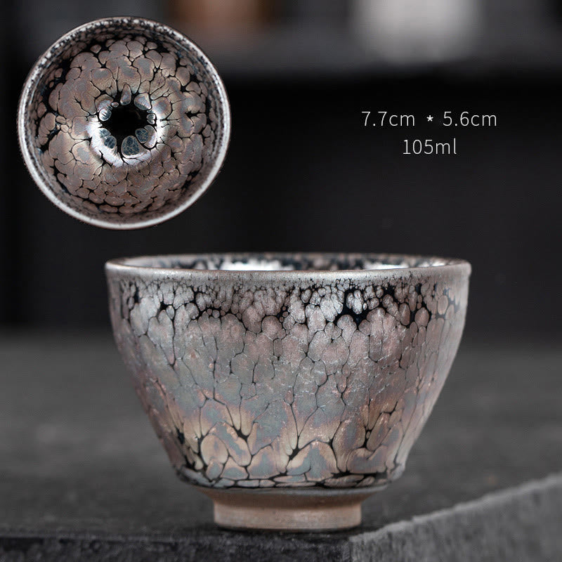 Buddha Stones手作りの桜桜デザイン中国Jianzhan陶器ティーカップカンフーティーカップ