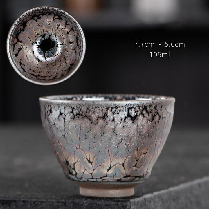 Buddha Stones手作りの桜桜デザイン中国Jianzhan陶器ティーカップカンフーティーカップ