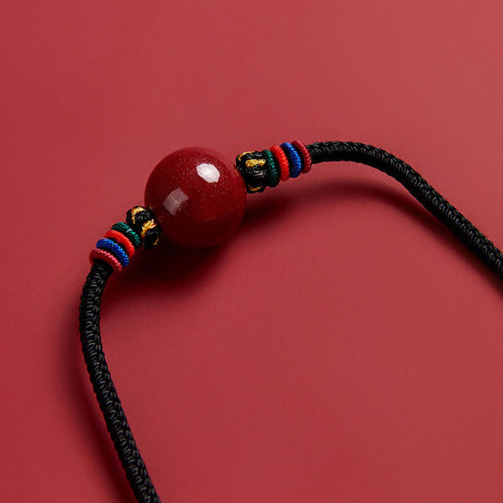 Buddha Stones辰砂ビーズ 祝福の紐ネックレスペンダント