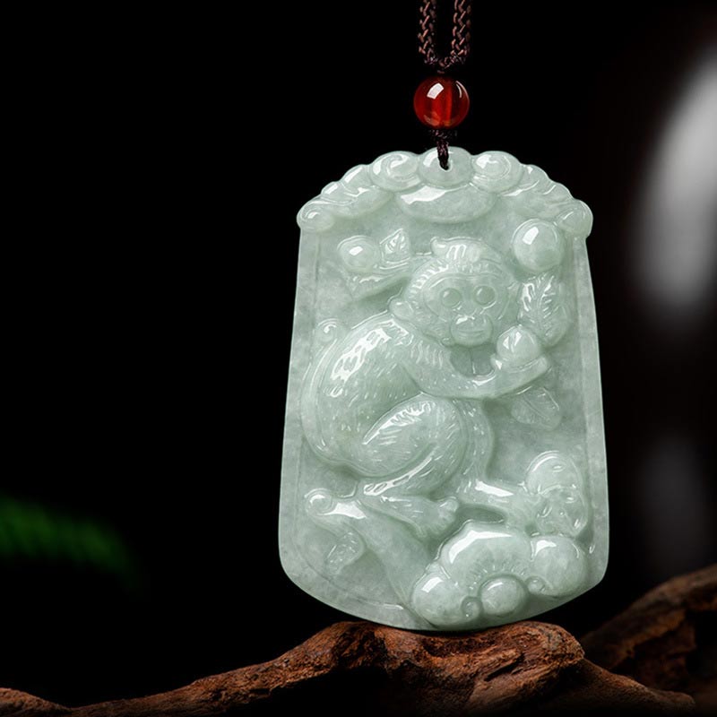 Buddha Stones天然翡翠12星座の豊穣のお守りペンダントネックレス