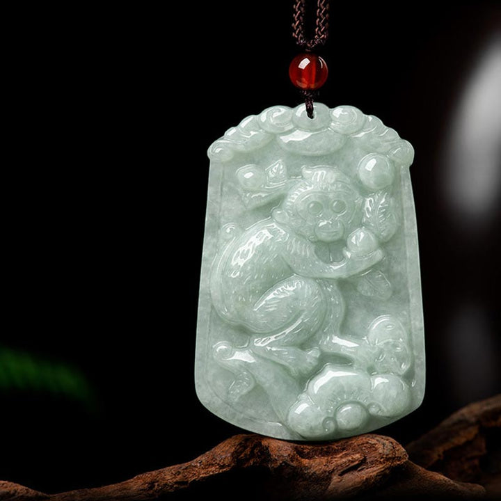 Buddha Stones天然翡翠12星座の豊穣のお守りペンダントネックレス