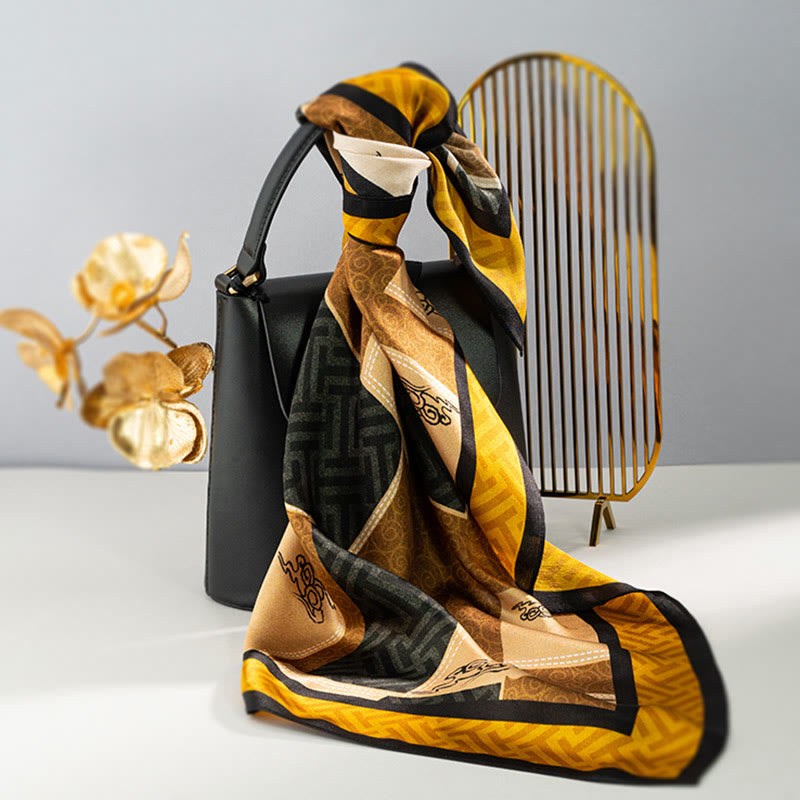 Buddha Stonesジャングル油絵吉兆雲100%マルベリーシルクスカーフプレミアムグレード6A両面シルクネックスカーフ - image 21