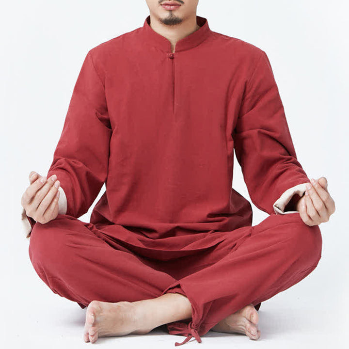 Buddha Stonesスピリチュアル 禅 瞑想 ヨガ 祈り 練習 コットン リネン 衣類 メンズ セット