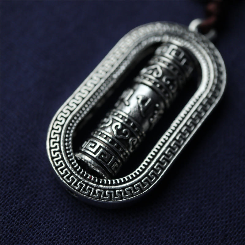 チベットのBuddha Stonesオム・Om Mani Padme Hum祈りの輪 平和 回転式 車用吊り下げ装飾