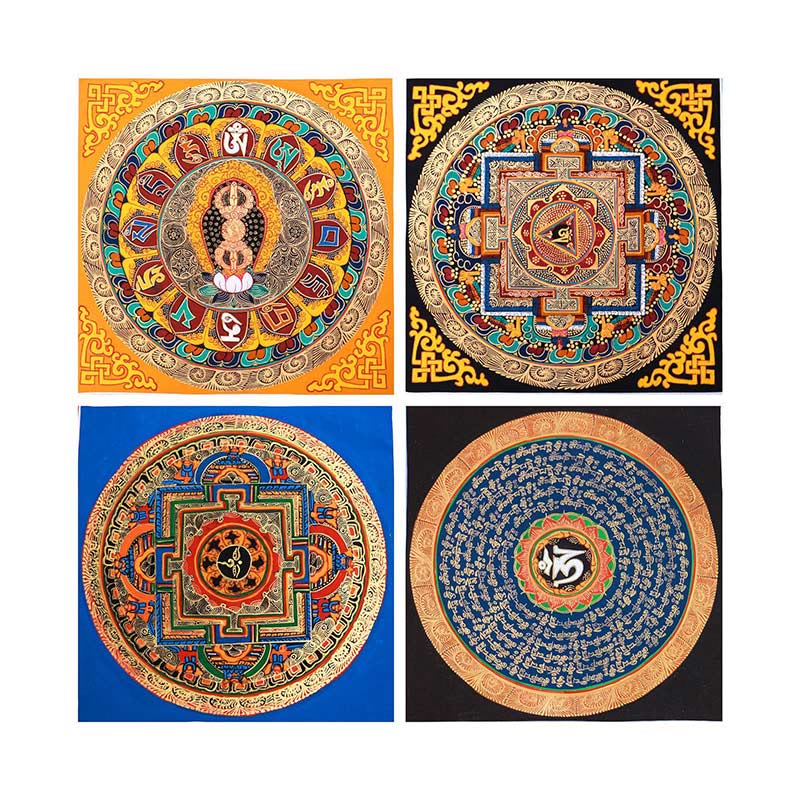 Buddha Stonesチベット 手作りタンカ 祝福の絵画 タンカ ブラインドボックス ランダムカラーパターン