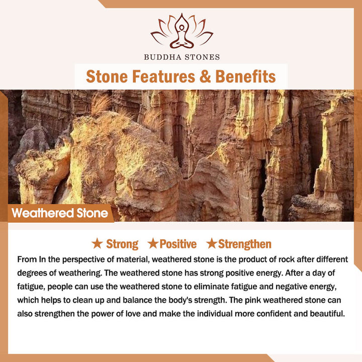 Buddha Stones風化石オーム・マニ・パドメ・フム強化ブレスレット