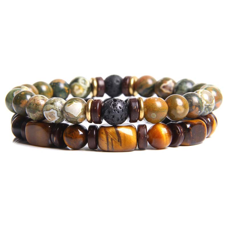 Buddha Stones2個入り ヒーリングクリスタル エンペラーストーン タイガーアイ ビーズブレスレット