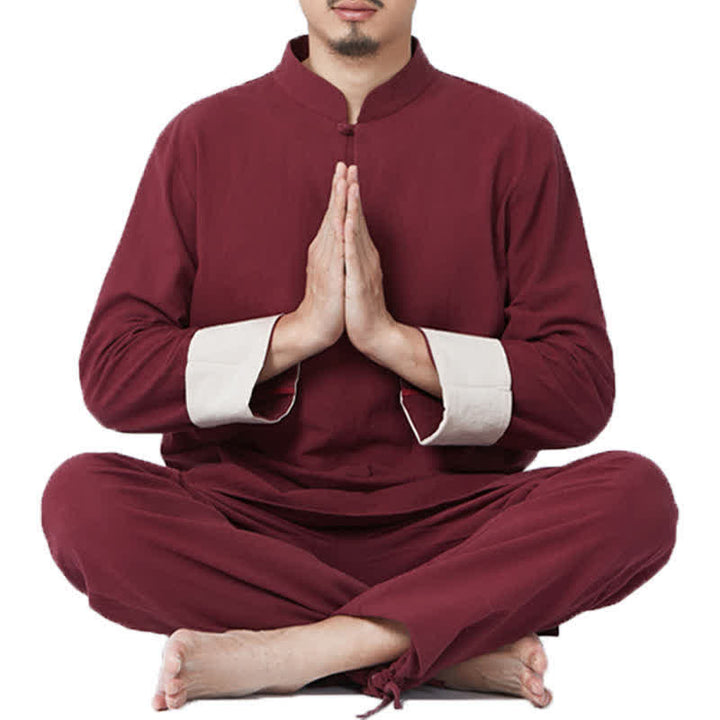 Buddha Stonesスピリチュアル 禅 瞑想 ヨガ 祈り 練習 コットン リネン 衣類 メンズ セット