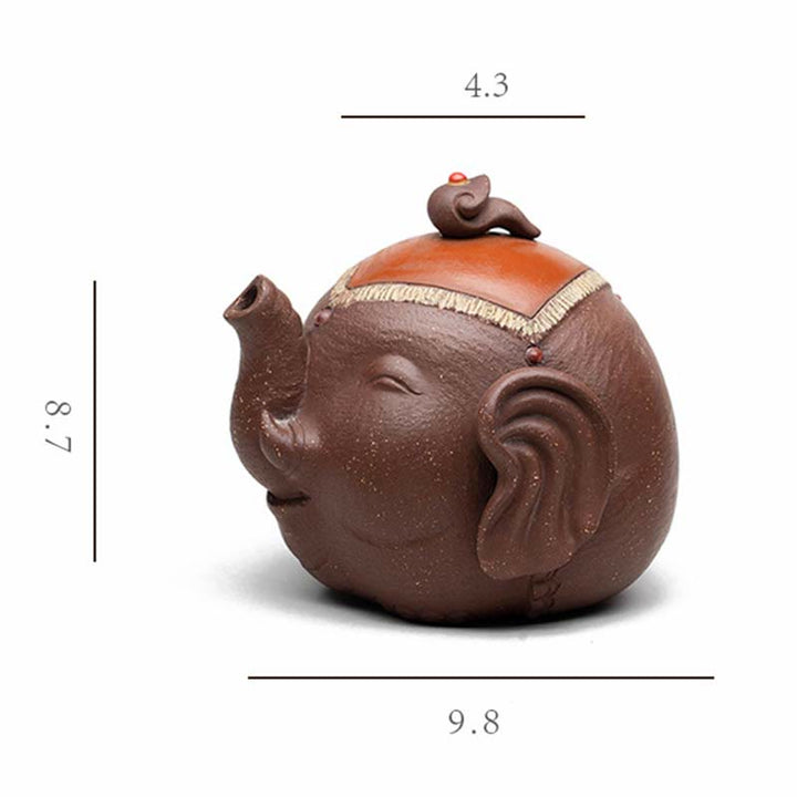 Buddha Stonesかわいい象 縁起の良い雲 紫粘土 陶器 ティーポット