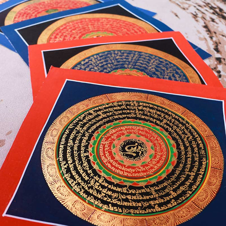 Buddha Stonesチベット 手作りタンカ 祝福の絵画 タンカ ブラインドボックス ランダムカラーパターン