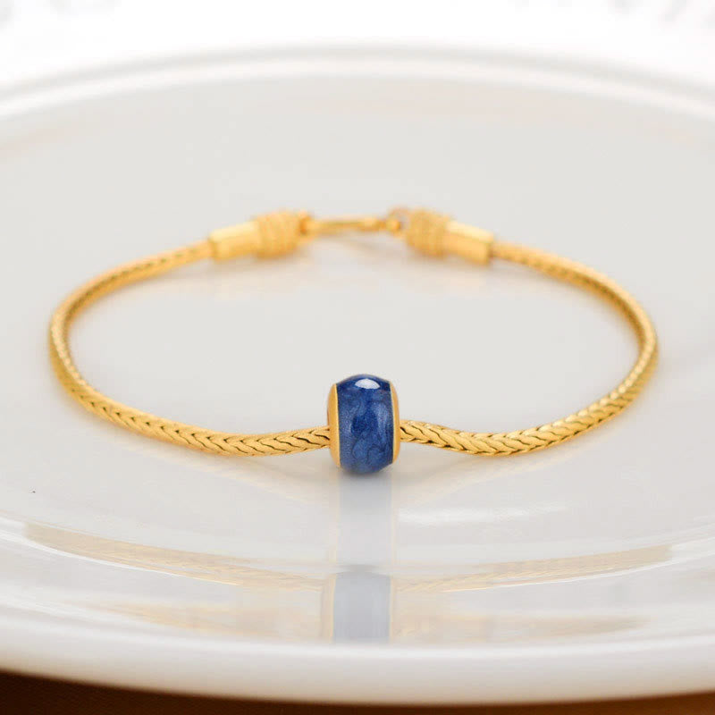 Buddha Stonesチベット 18K ゴールドオーム・マニ・パドメ・フム幸運の鯉 福 キャラクター インゴット 銅貨 平和ブレスレット