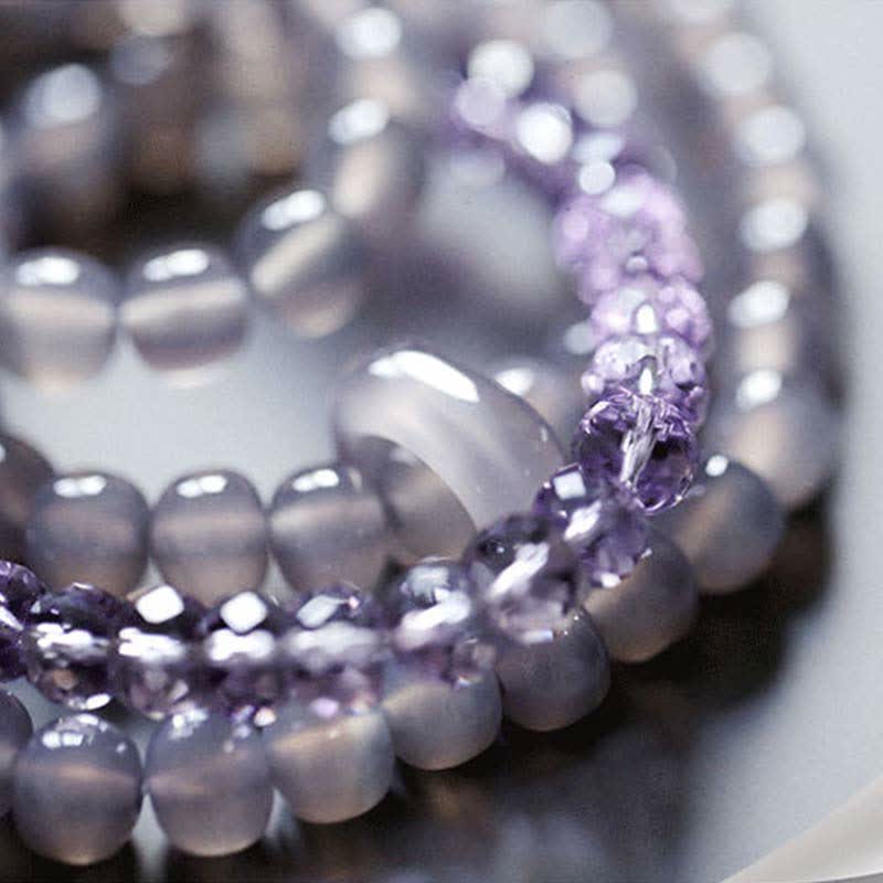 天然アメジストクリスタル瞑想ヒーリングブレスレット - image 15