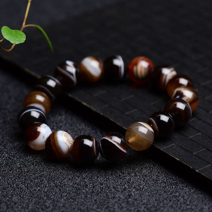 Buddha Stonesチベット産サードニクス 幸福のポジティブなブレスレット