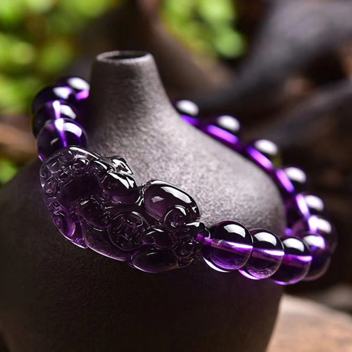 Buddha Stones風水アメジスト幸運繁栄開運財運ブレスレット - image 4