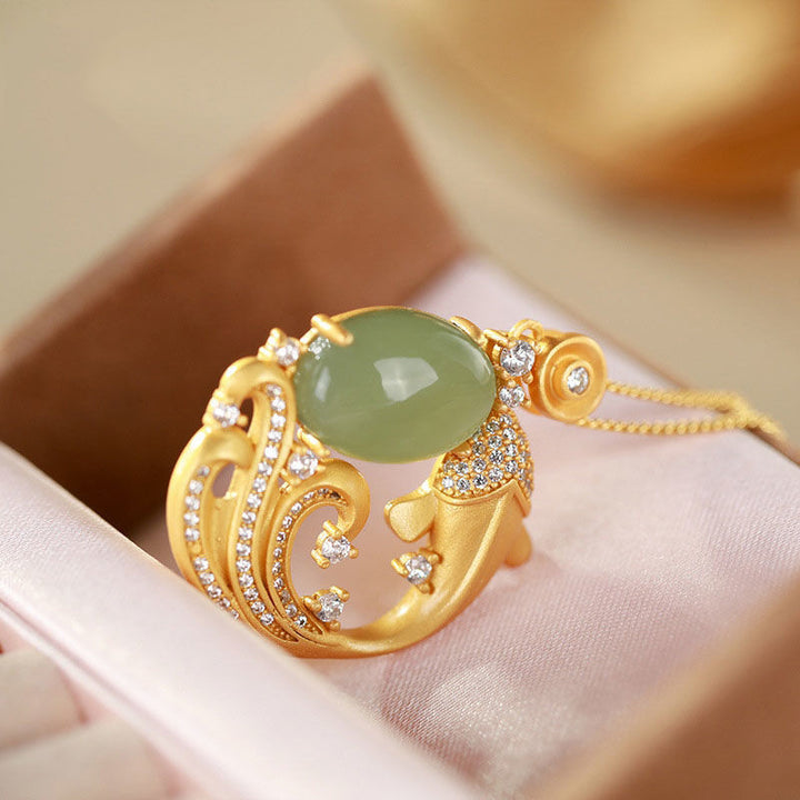 Buddha Stonesシアン翡翠 鯉 癒し 穏やか ネックレス ペンダント - image 7