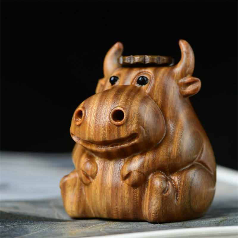 Buddha Stonesグリーンサンダルウッド かわいい子牛柄 瞑想用 逆流香炉 装飾