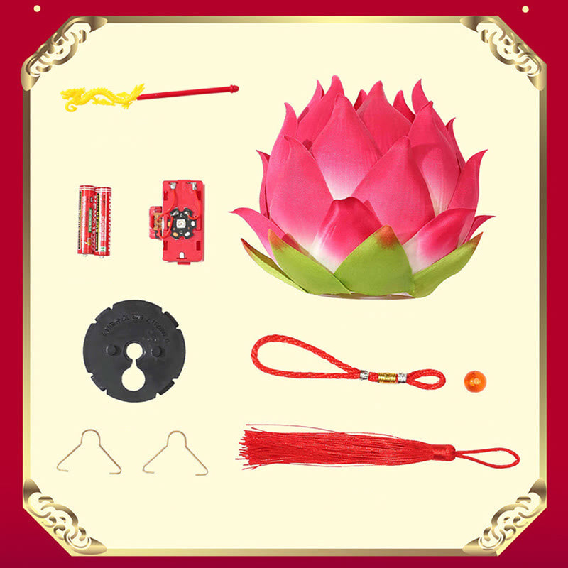 Buddha StonesDIY蓮の花ドラゴンランタンタッセルランプ装飾