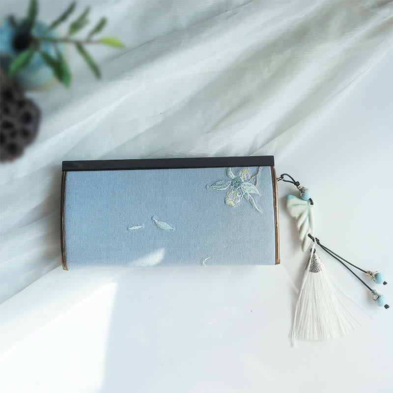 Buddha Stonesの花、梅、桃の花、竹の両面刺繍、大容量のキャッシュホルダーウォレット、ショッピングバッグ - image 13