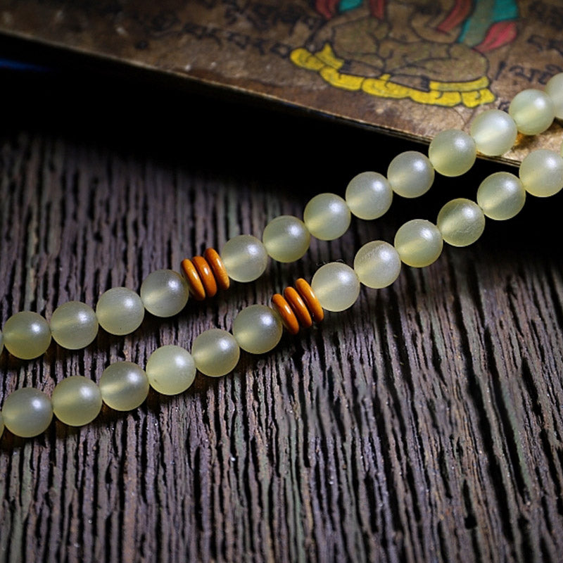 Buddha Stones108 個入りMalaビーズ チベット産 羊角琥珀 幸運のブレスレット