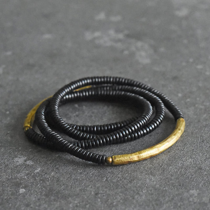 Buddha Stones黒檀銅 バランス 多層ブレスレット - image 4