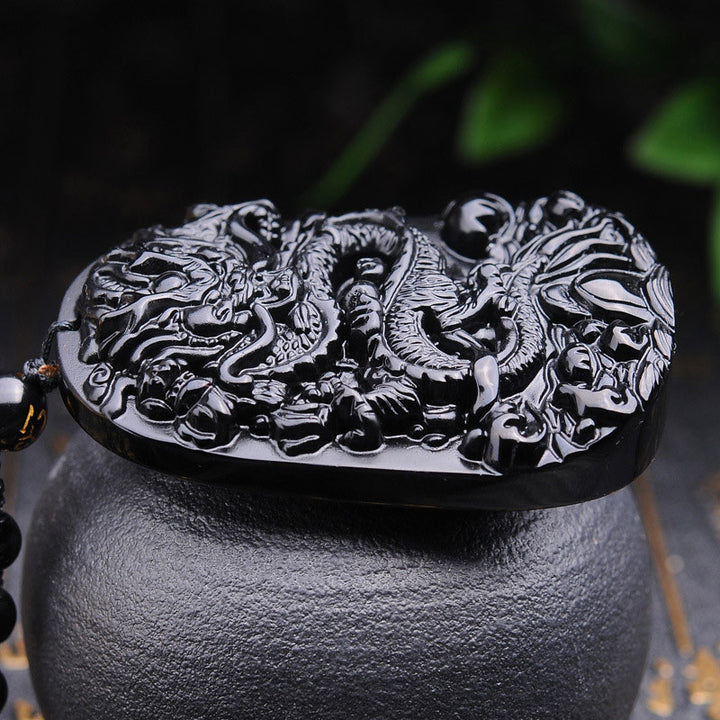 Buddha Stones黒曜石 龍成就ペンダントネックレス - image 4