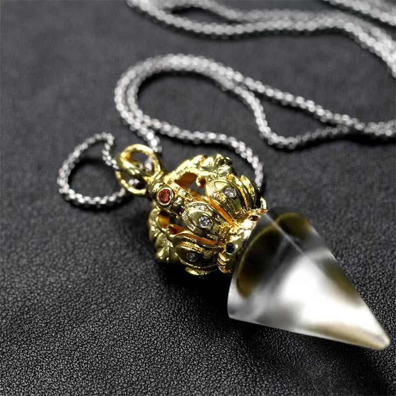 Buddha Stonesチベットドルジェ金剛杵4本爪蓮華水晶の強さのネックレスペンダント - image 16