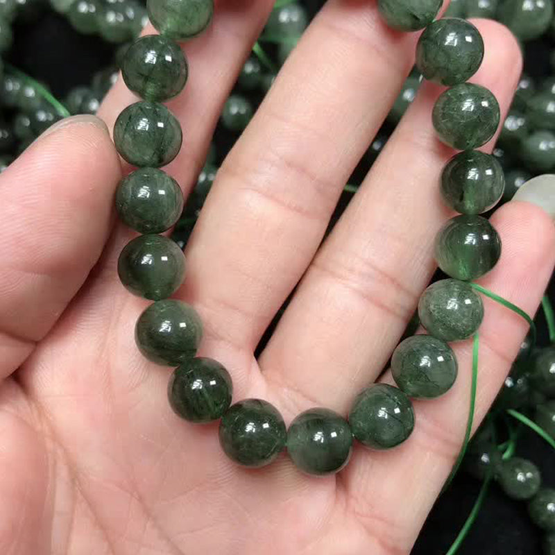 Buddha Stones天然グリーンクリスタル 祝福 富のブレスレット