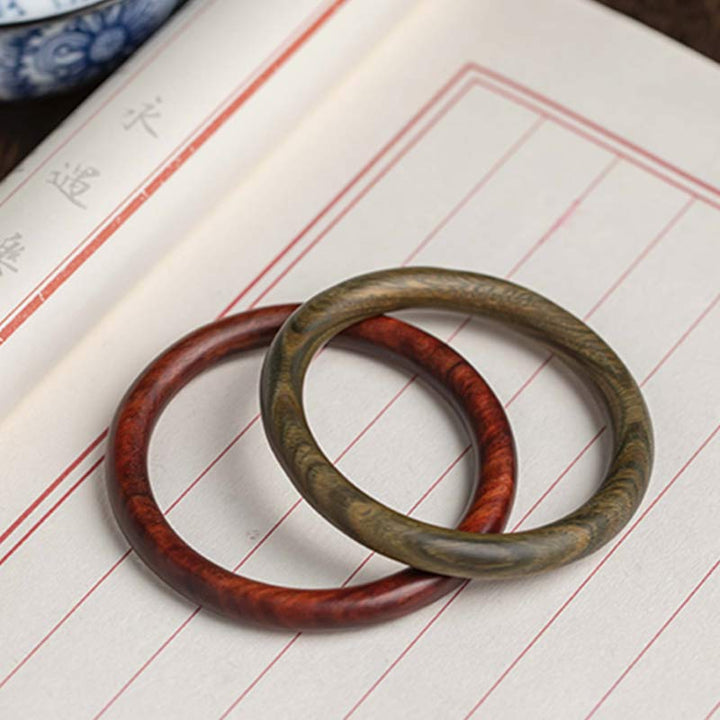 Buddha Stonesチベット産 小葉 紅檀 黒檀 緑檀 守護ブレスレット バングル