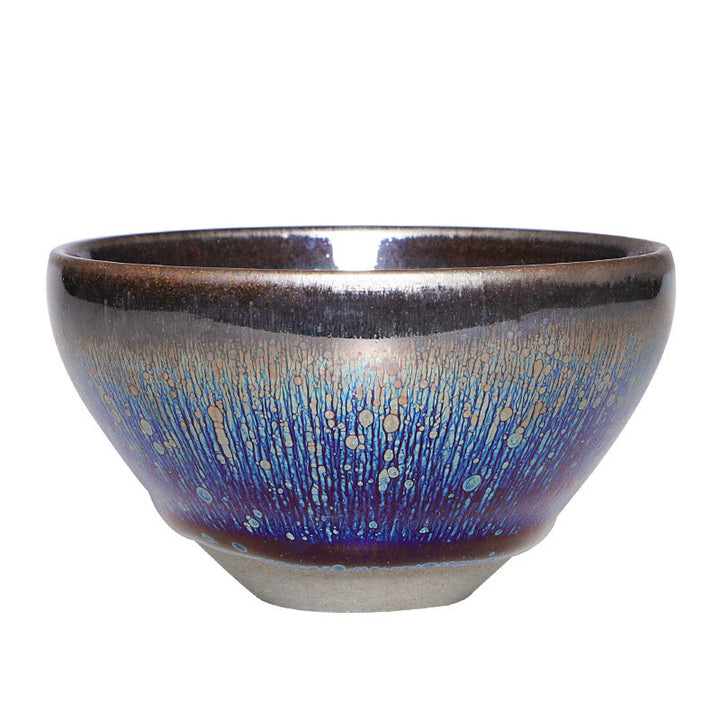 Buddha Stones中国 Jianzhan ブルー カラフル 釉 陶器 ティーカップ 天目 カンフー ティーカップ ギフトボックス付き