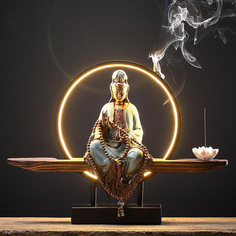 Buddha Stones仏陀 観音 陶器 蓮 リラクゼーション 香炉 装飾