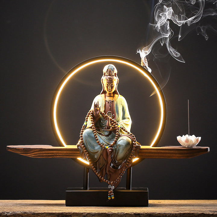 Buddha Stones仏陀 観音 陶器 蓮 リラクゼーション 香炉 装飾
