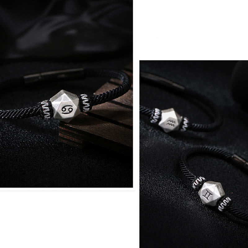 Buddha Stones999スターリングシルバー 12星座守護ハンドメイドストリングブレスレット