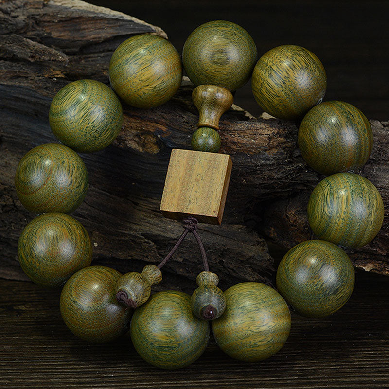 Buddha Stonesチベットグリーンサンダルウッドキュアブレスレット - 20mm（12個） - image 0