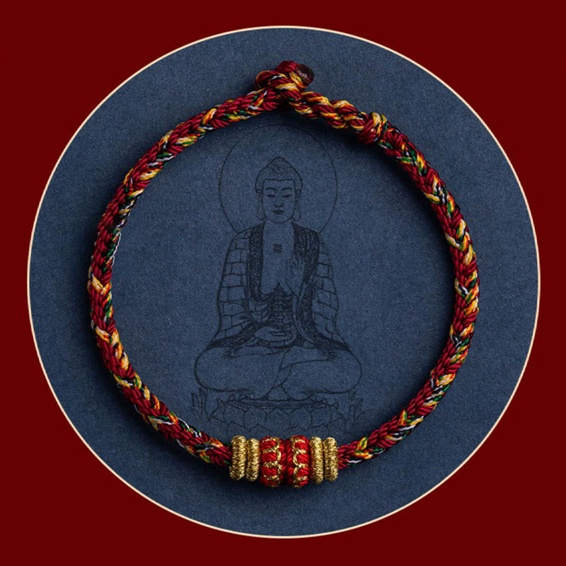 Buddha Stonesチベット 手作り十二支誕生仏幸運 強さ 編み紐 ブレスレット