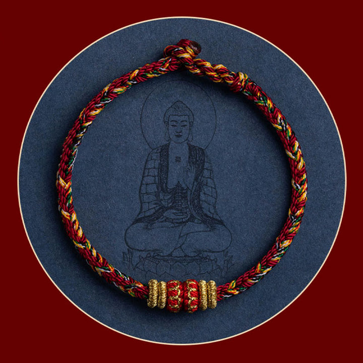 Buddha Stonesチベット 手作り十二支誕生仏幸運 強さ 編み紐 ブレスレット