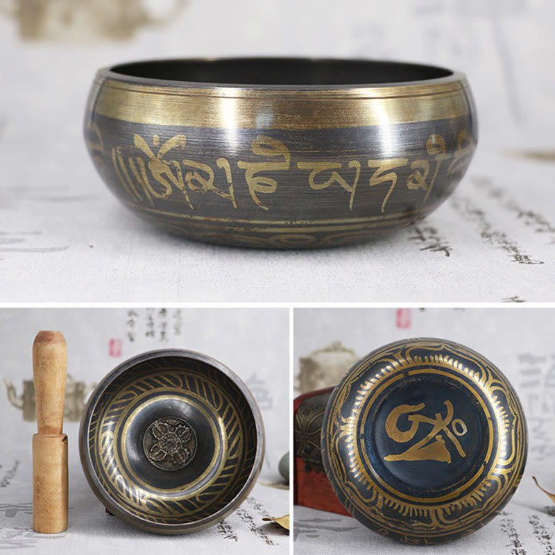 Buddha Stones チベット瞑想ボウル（癒しとマインドフルネス用）オーム・マニ・パドメ・フム・シンギングボウル - image 15