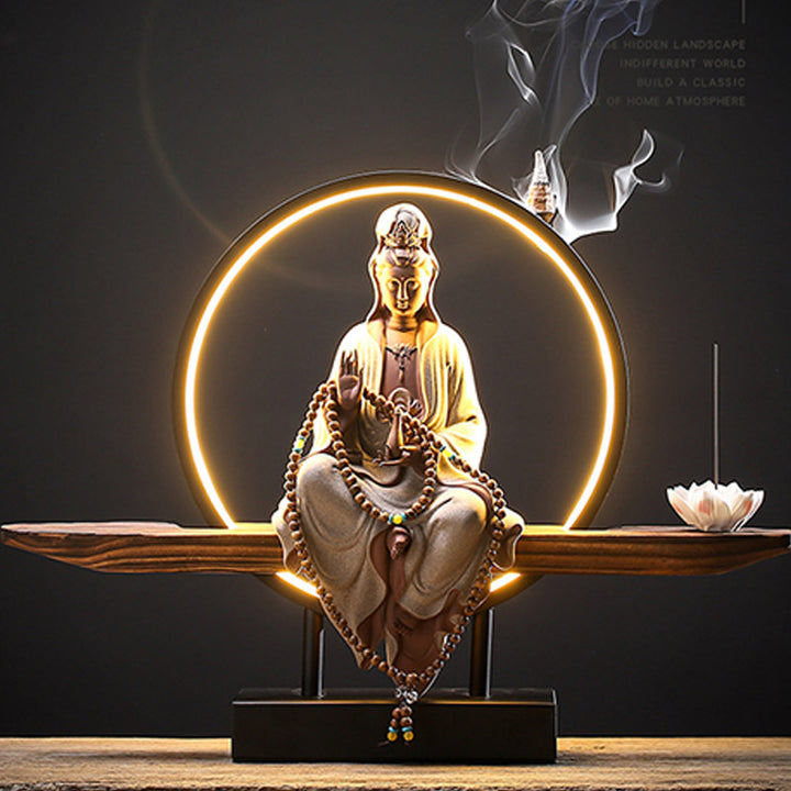Buddha Stones仏陀 観音 陶器 蓮 リラクゼーション 香炉 装飾
