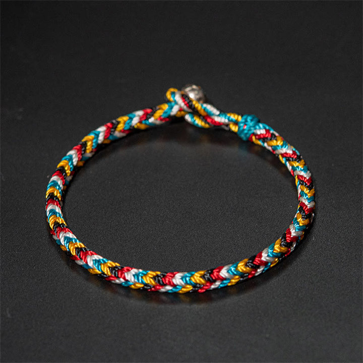 チベットのBuddha Stonesハンドメイド五色糸保護編み紐ブレスレット - image 7