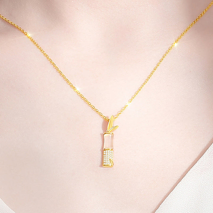 Buddha Stones925 スターリングシルバー 和田白翡翠 竹 幸福のネックレスペンダント
