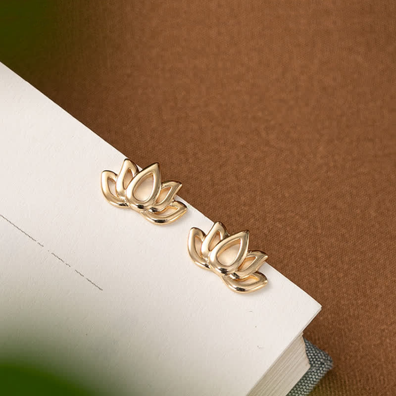 Buddha Stones925スターリングシルバー 蓮の花の祝福イヤリング - image 6