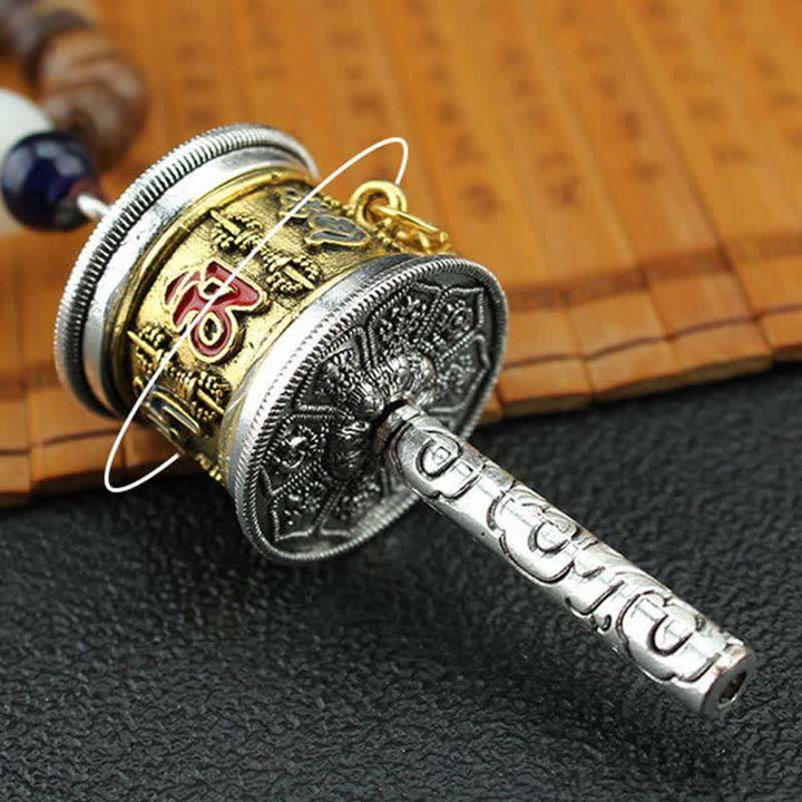 Buddha Stonesチベットオーム・マニ・パドメ・フム祈祷ホイール回転 金剛杵 木製ネックレス ペンダント - image 12