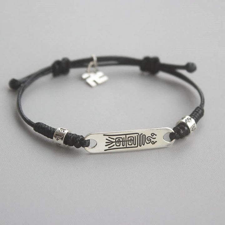 Buddha Stones925スターリングシルバー レッドストリング 幸運の力 編み込みブレスレット
