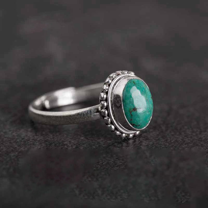 Buddha Stones925スターリングシルバー ターコイズ ウィズダムラブリング