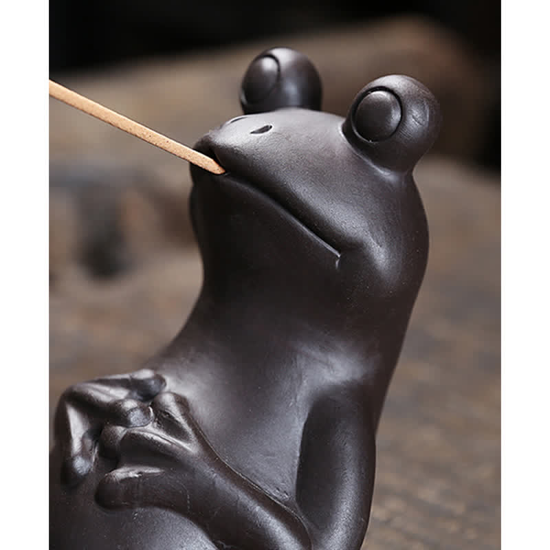瞑想カエル陶器スピリチュアルヒーリング香炉