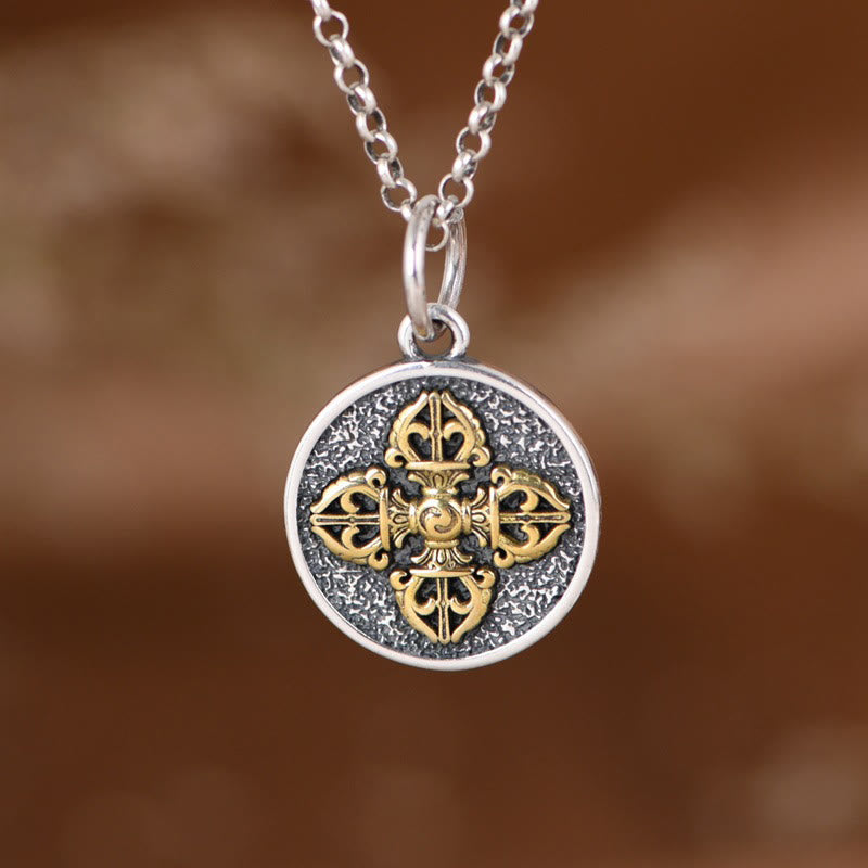 Buddha Stones925 スターリングシルバー ダブルドルジェ ヴァジュラ 祝福ネックレス ペンダント - ドルジェ/ヴァジュラ（悟り♥霊力） - image 0