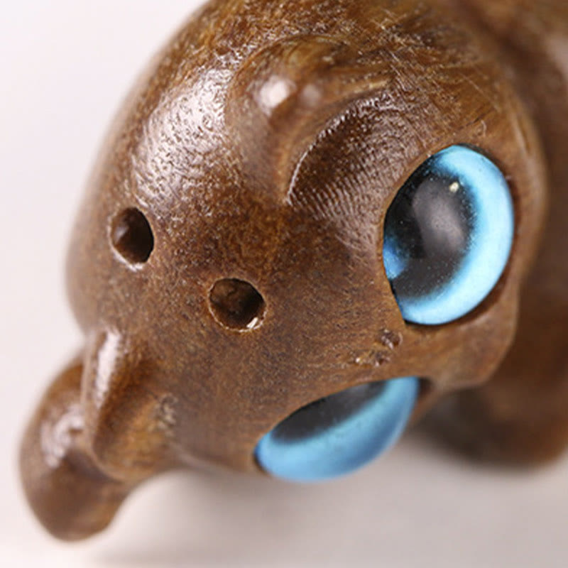 Buddha Stonesミニグリーンサンダルウッドダンシングキャット彫刻ポジティブデスクデコレーション - image 5