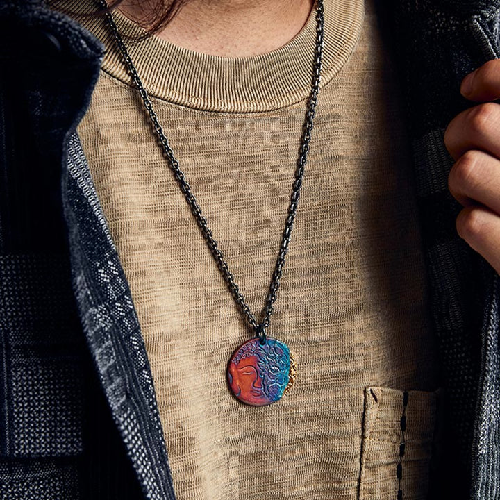 Buddha Stones999スターリングシルバー 24Kゴールド 半悪魔 半仏 慈悲のネックレスペンダント - image 12